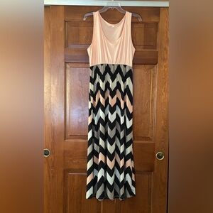 ‼️LAST CHANCE TO BUY APRIL 30TH‼️Chevron Patterned Dress - Pink & Black